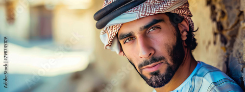 Portrait of an Arab man. Selective focus.