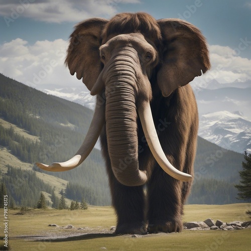 Majestic Elephant: Conqueror of Heights, Standing Firm atop Breathtaking Mountain Peak