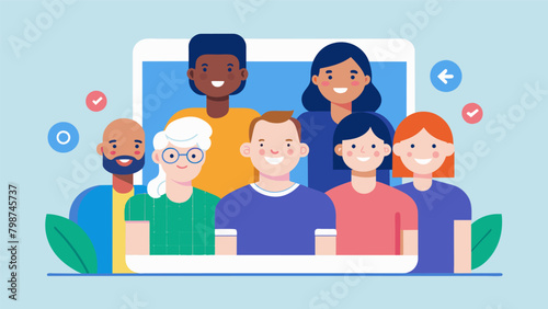A social media post featuring a group photo of employees with diverse abilities accompanied by a message highlighting the companys commitment to. Vector illustration