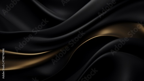 Pure black background with a velvet texture, offering depth and elegance for luxurious product presentations or sophisticated designs photo