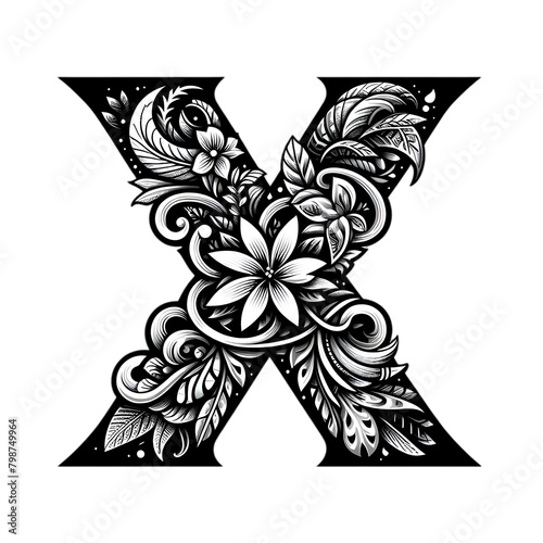 Floral Alphabet X photo