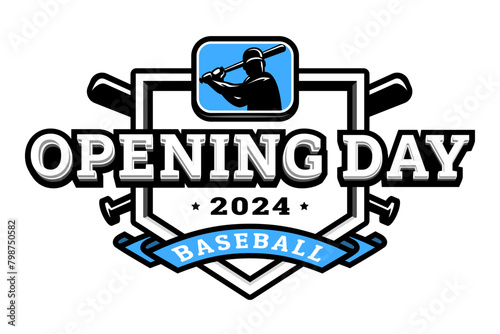 Opening day, baseball logo, emblem.