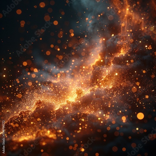 Sparks and Debris: Integrate sparks, debris, and burning particles around the border to add dynamism and chaos to the scene. Generative AI