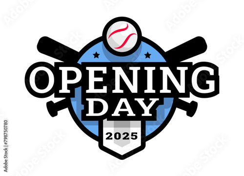 Opening day, baseball logo, emblem.