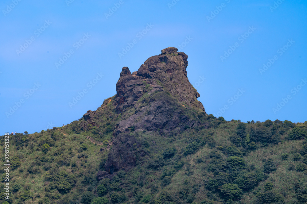 Close up of famous Teapot mountain in Jinguashi, in New Taipei City, Taiwan. Close up of famous Teapot mountain in Jinguashi, in New Taipei City, Taiwan.