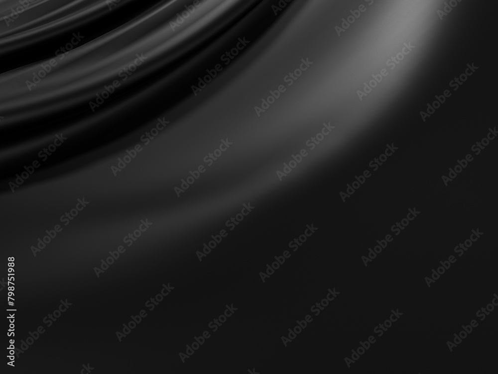 Black luxury fabric background with copy space