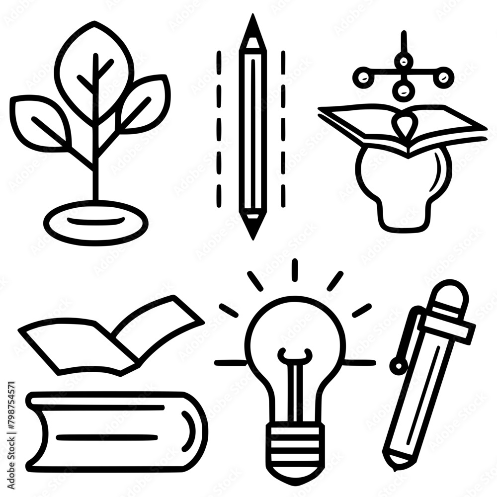 education icon, student icon, teacher icon, university icon, computer ...