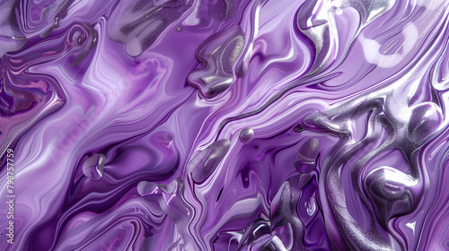 Electric violet and cool silver, abstract background, styled for vibrant contrast and a magical ambiance