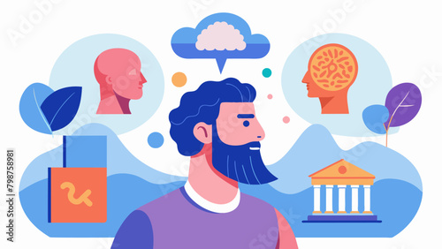 By applying their neurodivergent thinking to the study of art history a historian offers a fresh perspective on the cultural and societal influences. Vector illustration