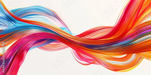 Bold waves of color swirling together in an illustrative wavy abstract against a clean white backdrop