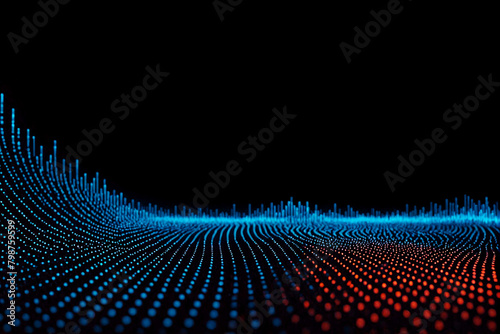 abstract futuristic background with dots pattern. Colored music wave. Big data digital code