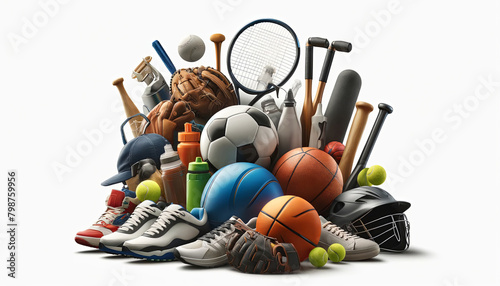 Assortment of Sports Equipment and Accessories.