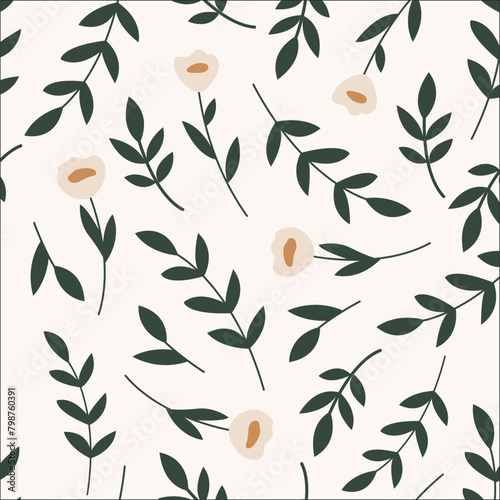 Creative Exploration. Seamless Vector Flower Patterns in Abstract Design