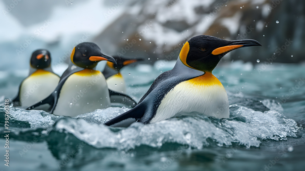 Fototapeta premium penguin in polar regions