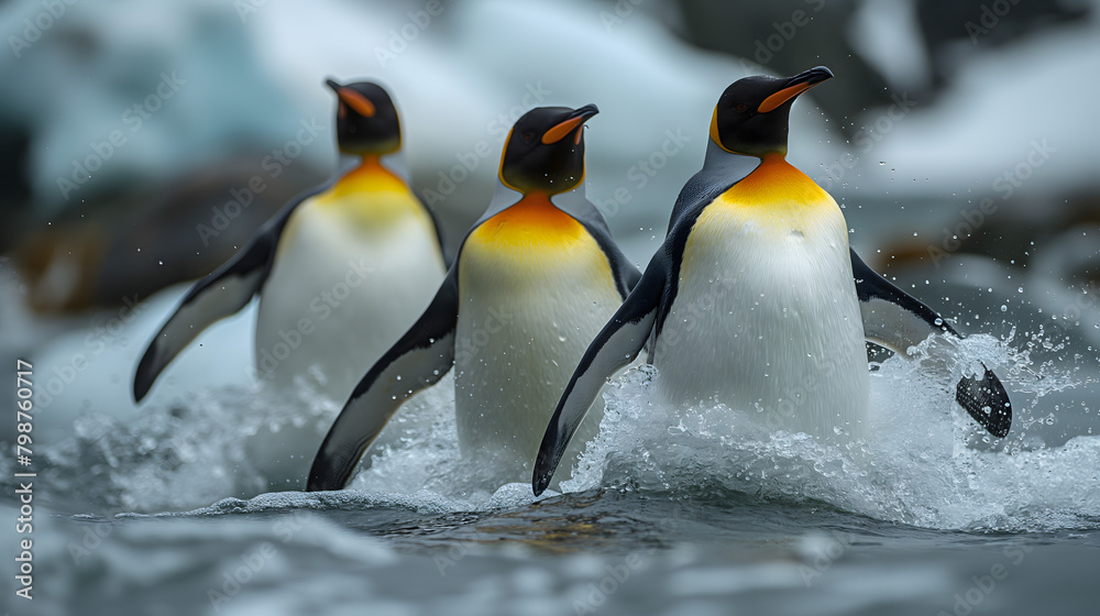 Fototapeta premium penguin in polar regions