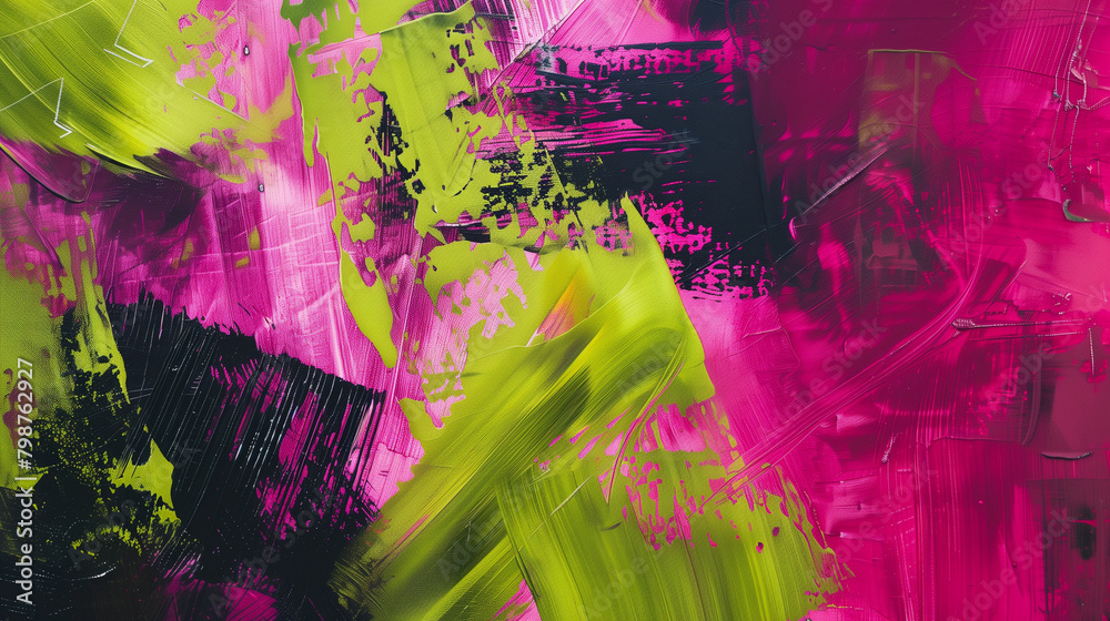 Magenta and lime green, abstract background, styled for eclectic contrast and a playful ambiance