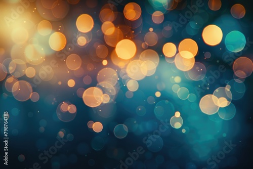 Blurred Texture. Bokeh Effect on Blue Abstract Background with Stylish Decoration