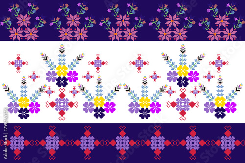 Abstract ethnic geometric pattern design for background or wallpaper.
Figure tribal embroidery. Indian, Scandinavian, Gypsy, Mexican, folk pattern.