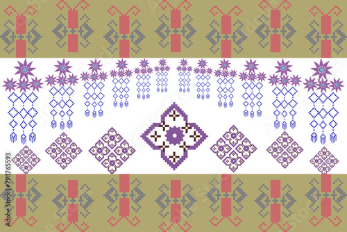 Abstract ethnic geometric pattern design for background or wallpaper.
Figure tribal embroidery. Indian, Scandinavian, Gypsy, Mexican, folk pattern.