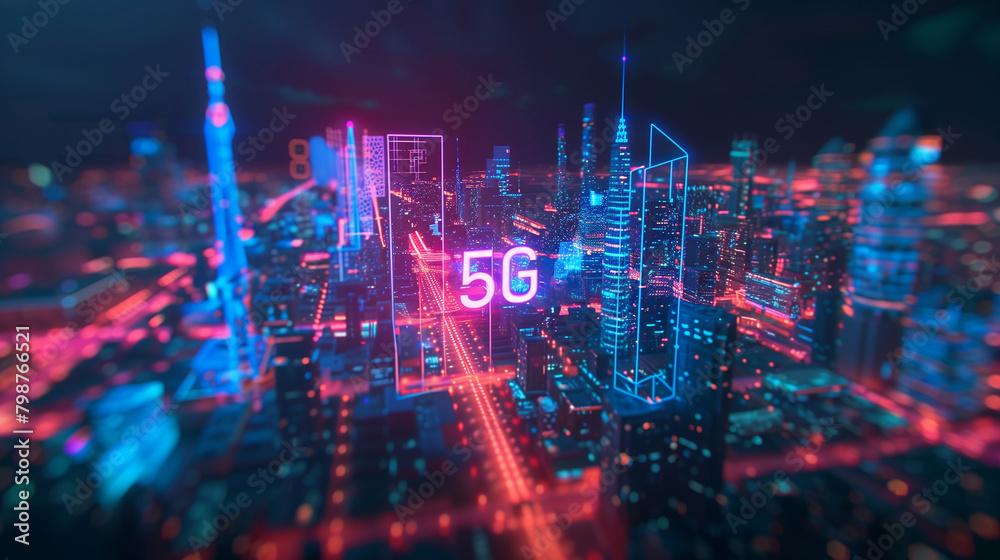 Obraz premium Blue Digital cyberspace, data hi-speed internet, Future technology abstract background