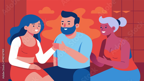 As the infrared sauna gently heats their bodies a group of friends with arthritis chat happily feeling their muscles loosen and their pain ease..