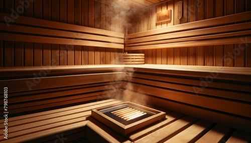 誰もいないサウナ室