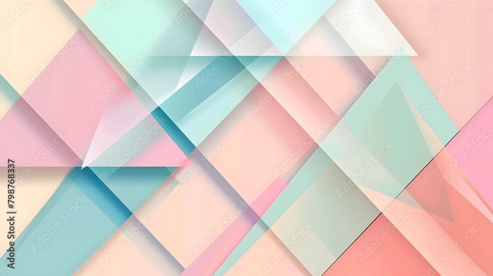Fototapeta premium Minimalistic Abstract Background with Geometric Shapes, Pastel Tones for Modern Design, Hand Edited Generative AI