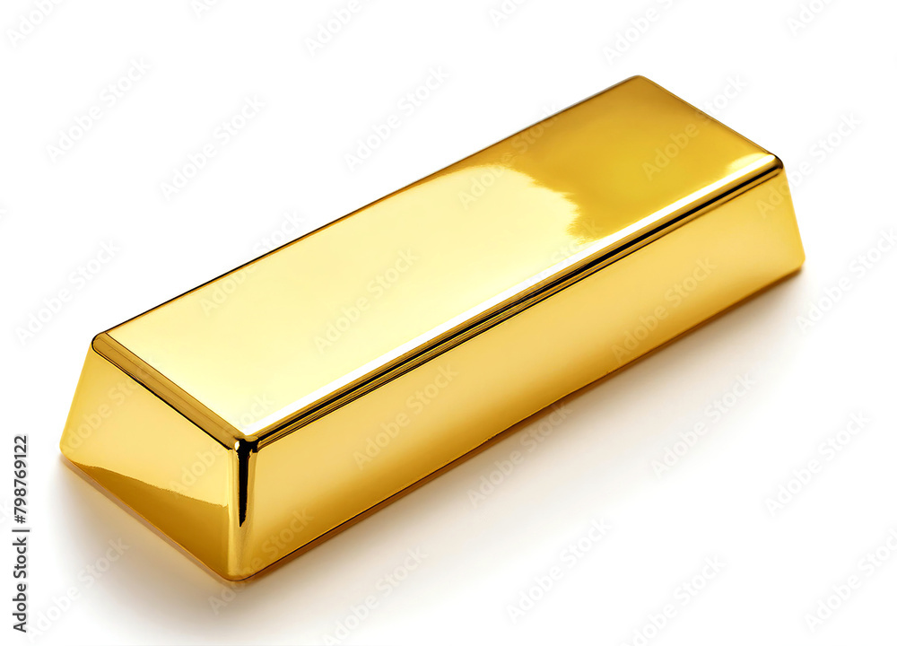 Gold bar on white background Gold bar on white background