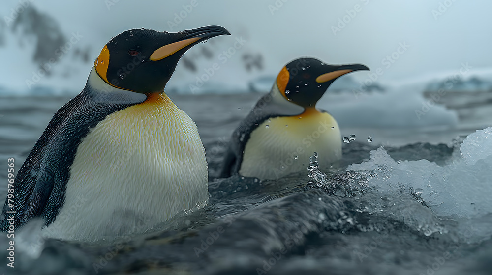 Fototapeta premium penguin in polar regions