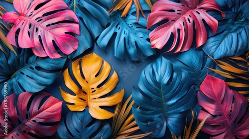 colorful tropical leaves wallpaper background