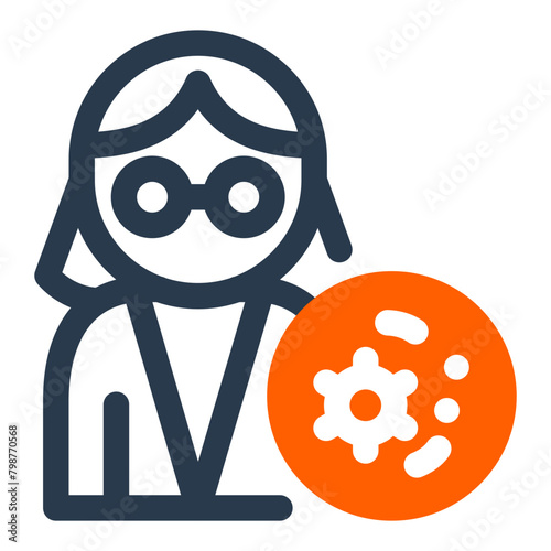 Analyzing Bacterial Samples Vector Icon Illustration