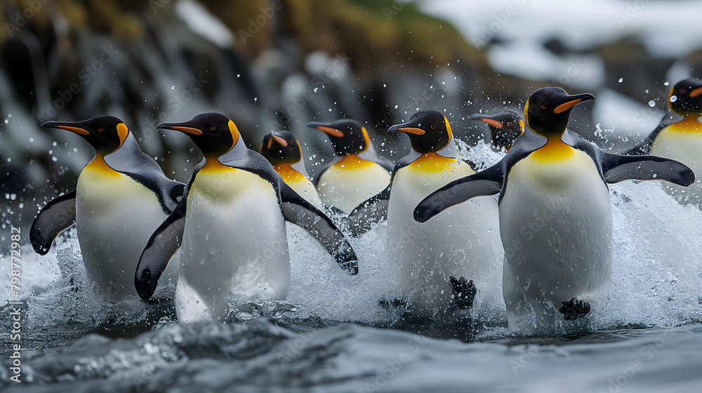 Fototapeta premium penguin in polar regions