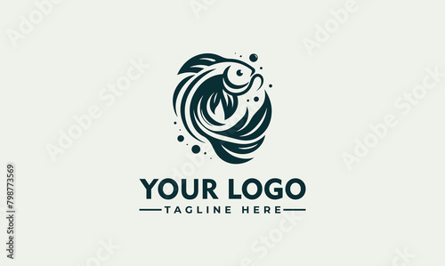 koi fish farming vector logo art grudge koi fish illustration koi fish logo vector icon illustration photo