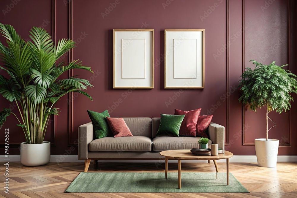 Living room blank frame mockup