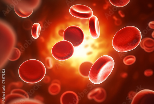red blood cells flowing through vein