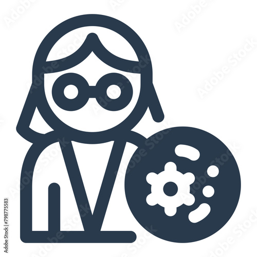 Analyzing Bacterial Samples Vector Icon Illustration