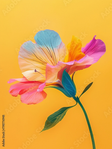 Isolated Elegance: Vibrant Flower in Minimalist Style