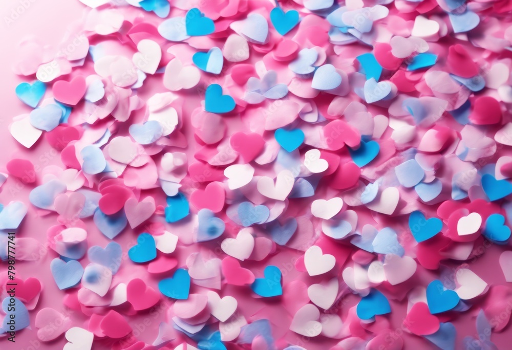 'heart background. illustration pink Romantic confetti blue abstract nubes valentine romance day background happy image card wedding symbol design love decoration colours celebrat'