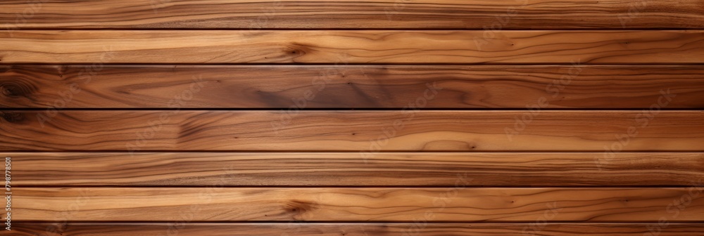 Fototapeta premium Uninterrupted Grain of Super Long Walnut Wood Planks