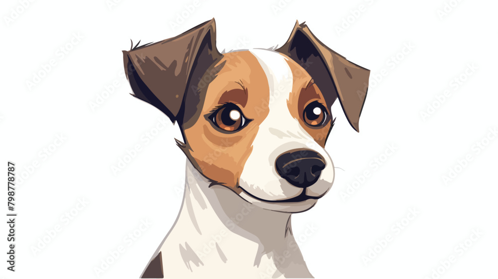 Cute dogs face. Puppys head of Jack Russell terrier