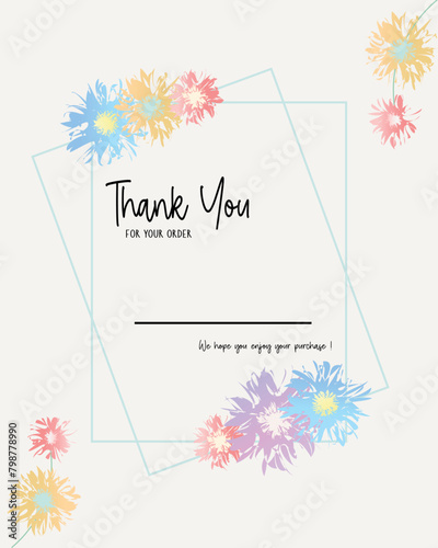 thank you for your order card, for template
