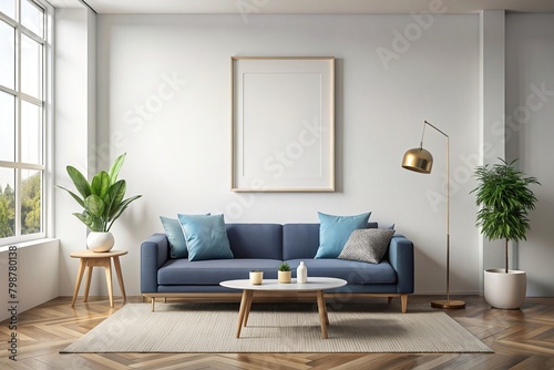 Living room blank frame mockup