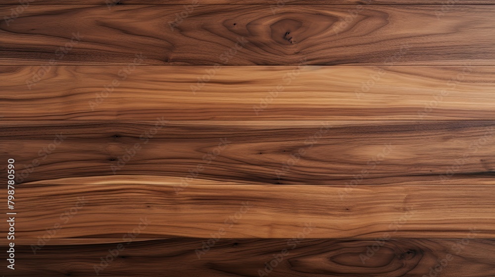 Fototapeta premium Uninterrupted Grain of Super Long Walnut Wood Planks