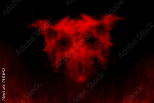 Textured cloud, Abstract red,isolated on black background