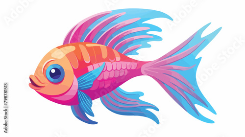 Cute funny tropical fish. Fancy fantasy aquarium an