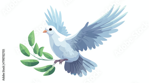 Cute gray translucent dove pigeon or bird flying an © Hyper
