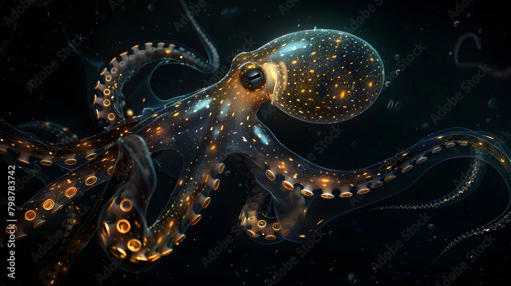 Obraz premium a bioluminescent squid