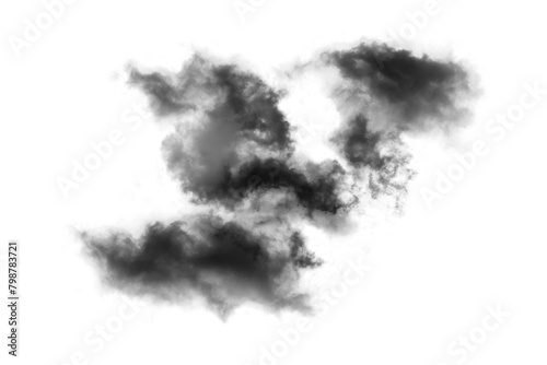 Textured Smoke Abstract black isolated on white background