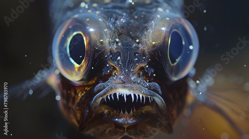 A close up of an abyssal fish with large eyes  photo