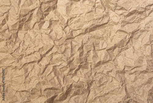 Background made of crumpled kraft paper